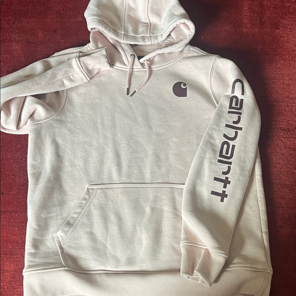 Carhartt Women's Hoodie in Light Pink - Picture 3 of 6